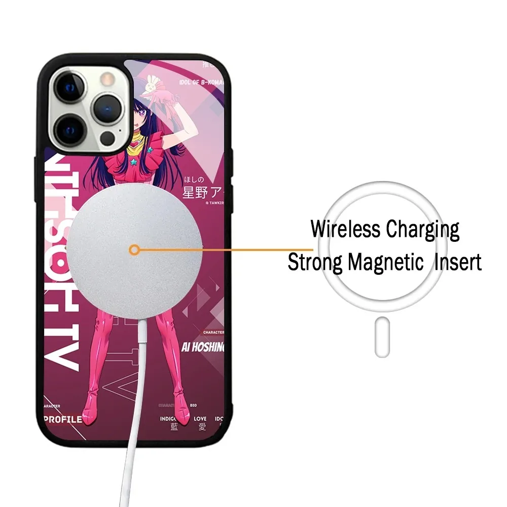 Oshi No Ko Anime Ai Hoshino Phone Case For IPhone 15 14 13 Pro Max 11 12 Mini Alex Mirror For Magsafe Wireless Charging Cover