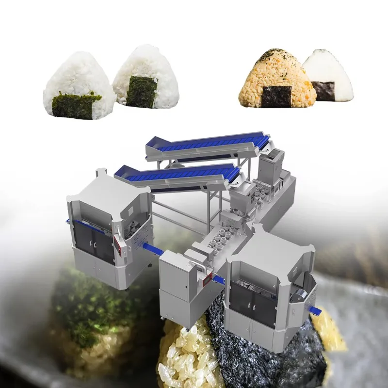 OME Automatic Triangle Onigiri Making Production Line Industrial Sushi Rolling Making Production Line Sushi Ball Making Machine
