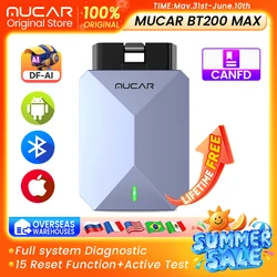 MUCAR BT200 MAX Auto Full system AI diagnostic tool 15 reset scanner tool code reader Bi-directional CANFD lifetime free update
