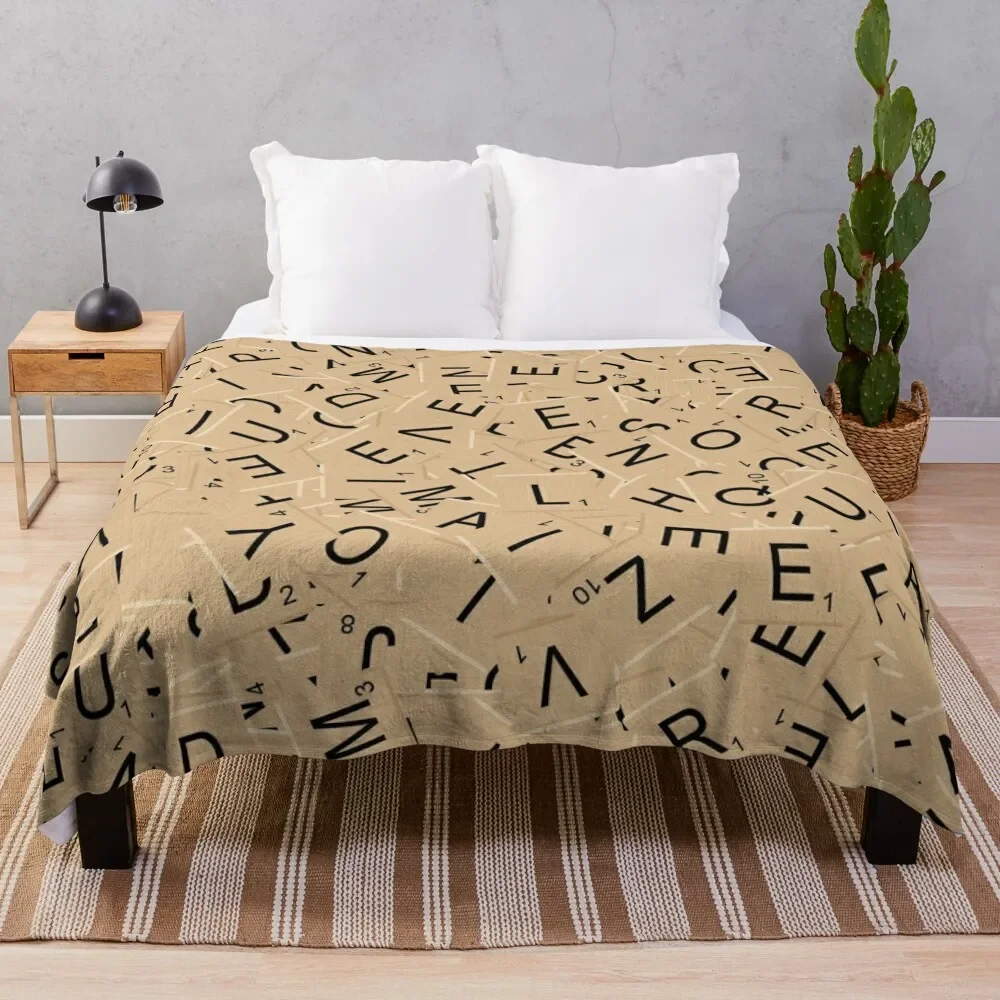 Scrabble Tiles Throw Blanket Sofas Blankets For Sofas funny gift Blankets