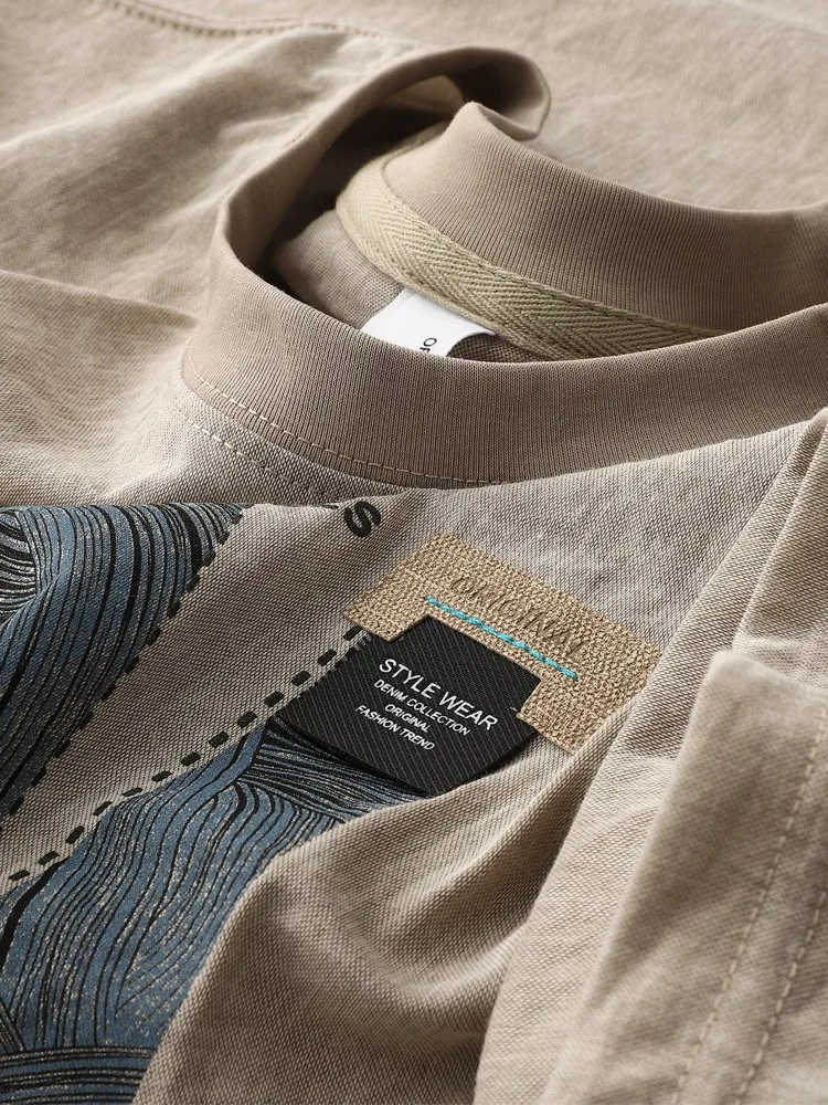 

Модная европейская мужская футболка из ледяного шелка с принтом, тонкая, летняя, дышащая, повседневная, с круглым вырезом