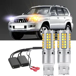 2Pc Canbus For Toyota Land Cruiser Prado 120 J120 2002-2009 Switchback Yellow Front Turn Signal + White Drl Daytime Running Lght