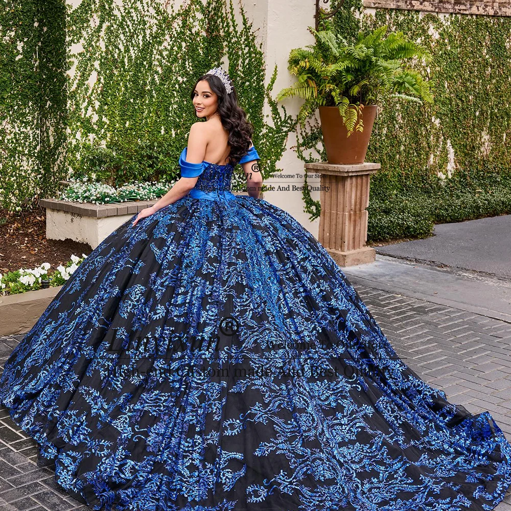 Exquisite Sparkly Applique Quinceanera Dresses Off Shoulder Crystal 16 Birthday Ball Gowns Customized vestido quinceañeras