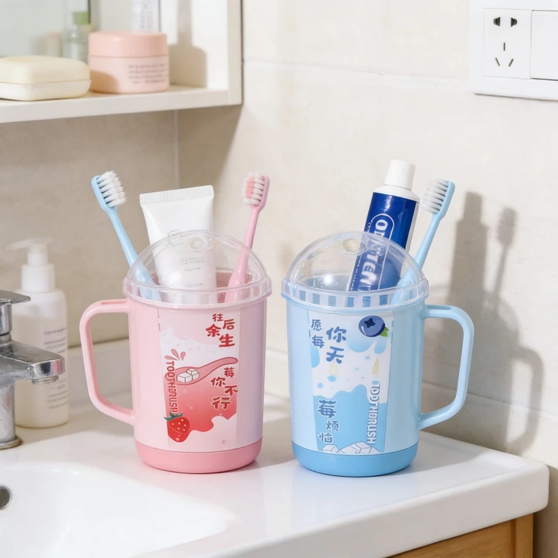 Couple Style Portable Toothbrush Set Cute Strawberry Blueberry Printed Oral Care Travel Kit