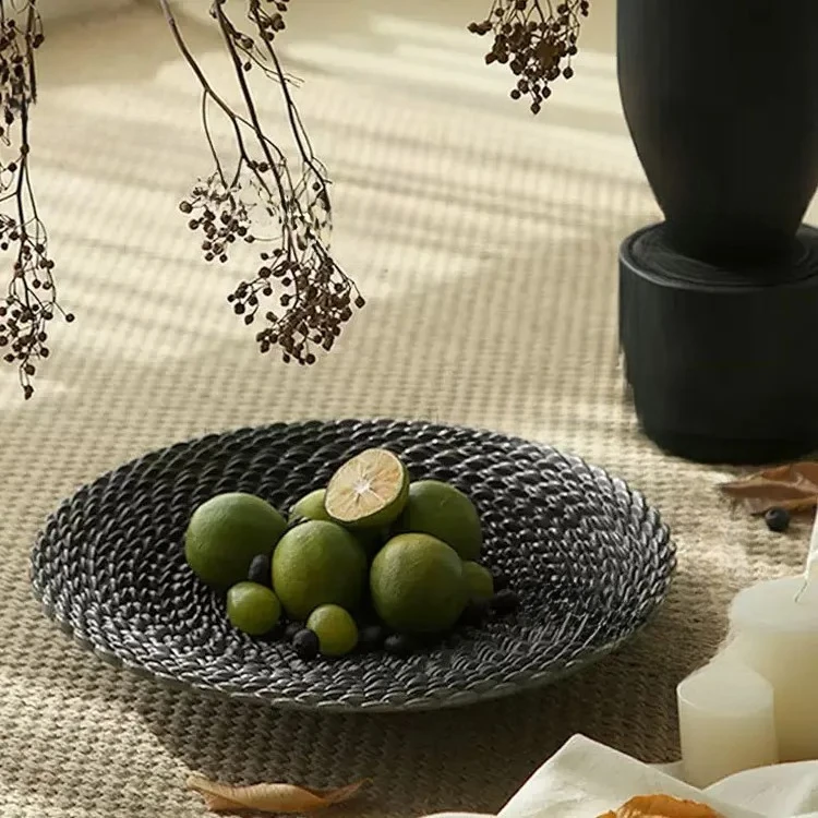 french-medieval-black-woven-fruit-plate-model-room-hotel-homestay-home-coffee-table-desktop-decoration-art-ornament
