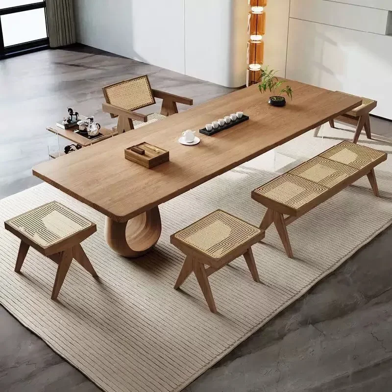 Restaurant cutlery new design Rectangle wood top acrylic leg dining table set with chair