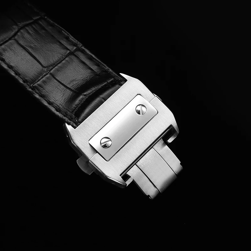 

Watch Buckle For Cartier Santos 100 Belt Silicone Rubber Strap Folding Buckle Accessories Stainless Steel Watch Buckle 18mm 21mm