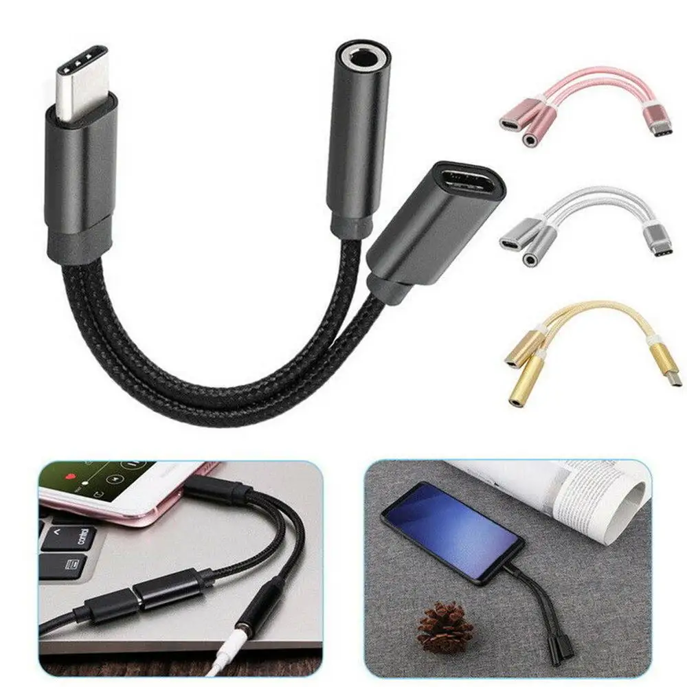 C to 3.5 mm Headphone Jack Adapter Compatible with Type C to Headphone Auxiliary Cable Digital Audio Converter