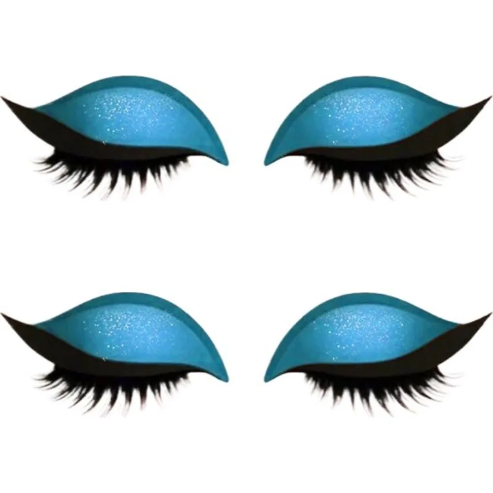 2 Pairs Self-Adhesive Lazy Eyeshadow Eyelash Patch Quick Makeup Time-Saving Waterproof Eyeliner Sticker Creative Easy Use