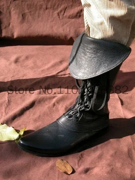 Medieval retro feminino princesa homem príncipe cavaleiro cosplay couro curto tornozelo botas gótico carnaval festa alta tubo bandagem sapatos