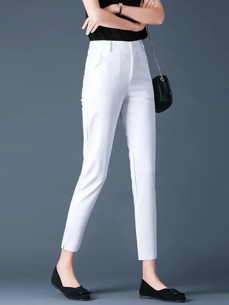 

Casual Office Pencil Pants Korean Fashion Slim Suit New Oversized Trousers Women High Waist Elegant Ankle-length Pantalones