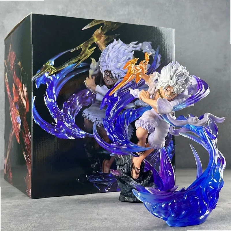 One Piece Luffy Gear 5 Nika Figure, Nikka Flow Sakura Anime GK Model Statue Collection Desktop Ornament Toy Gift