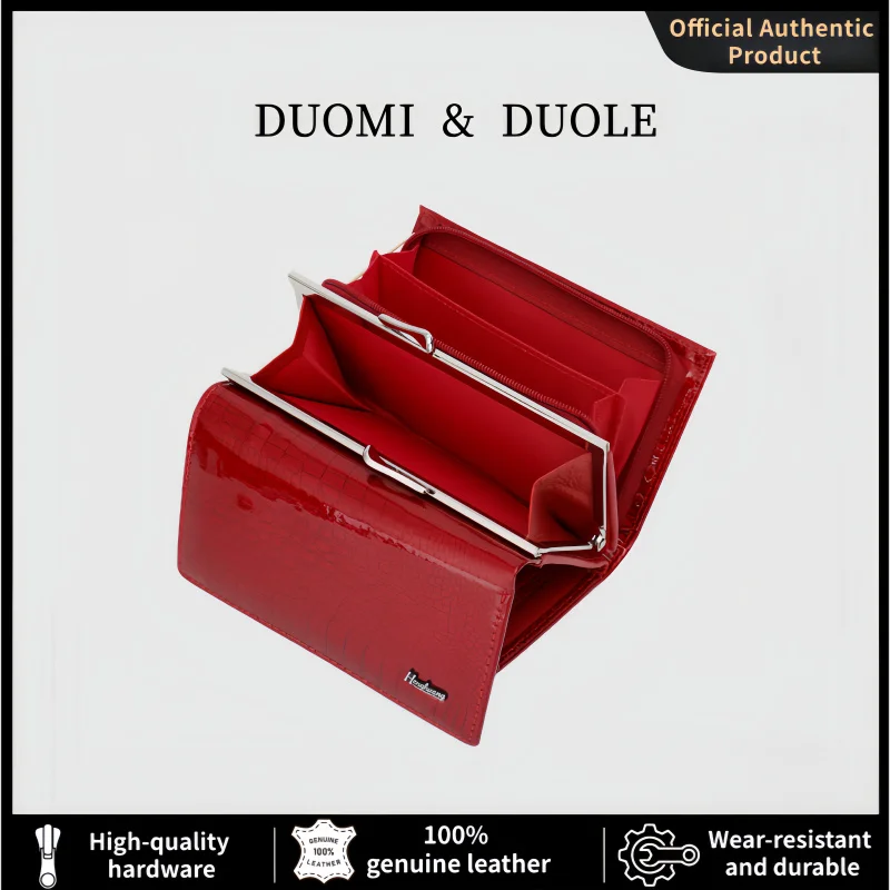 

Foreign Trade Short Leather Wallet Women's High Sense Shiny Patent Leather Crocodile Pattern Clutch Custom Wholesalewallet