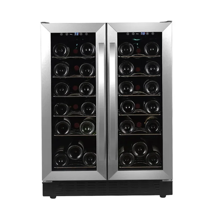 Compressor Double door Wine Cooler with LED Digital Control