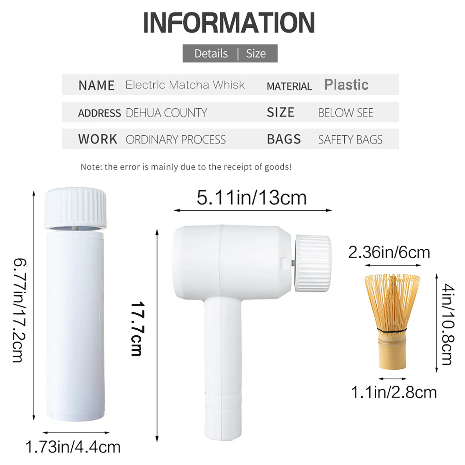 Powerful Electric Matcha Brush Type-C Rechargable Low-noise Wireless Handheld Electric Tea Whisk Brush Device Machine White