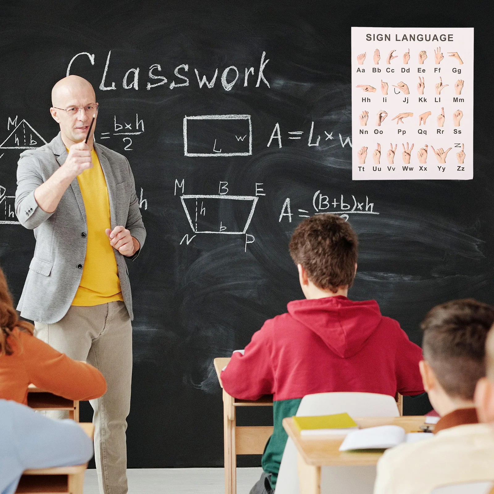 

Gesture Language Learning Posters 8 Sheets Asl Alphabet Wall Art for Classrooms Families Kids Decor Gesture Language Poster