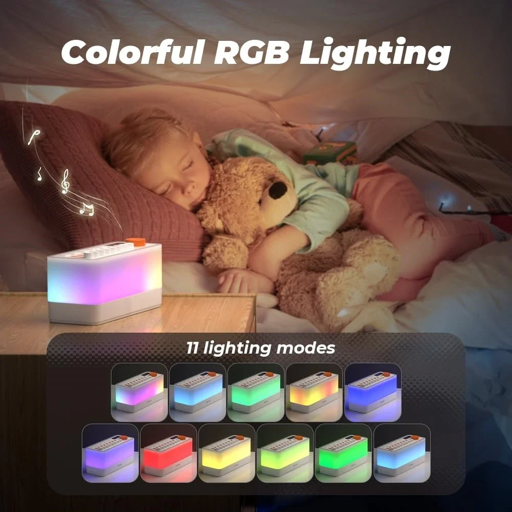 White Noise Bluetooth Speakers Portable Sleep Sound Machine with Nature Soothing Sounds,Sleep Aid for Baby Adult for Bedroom
