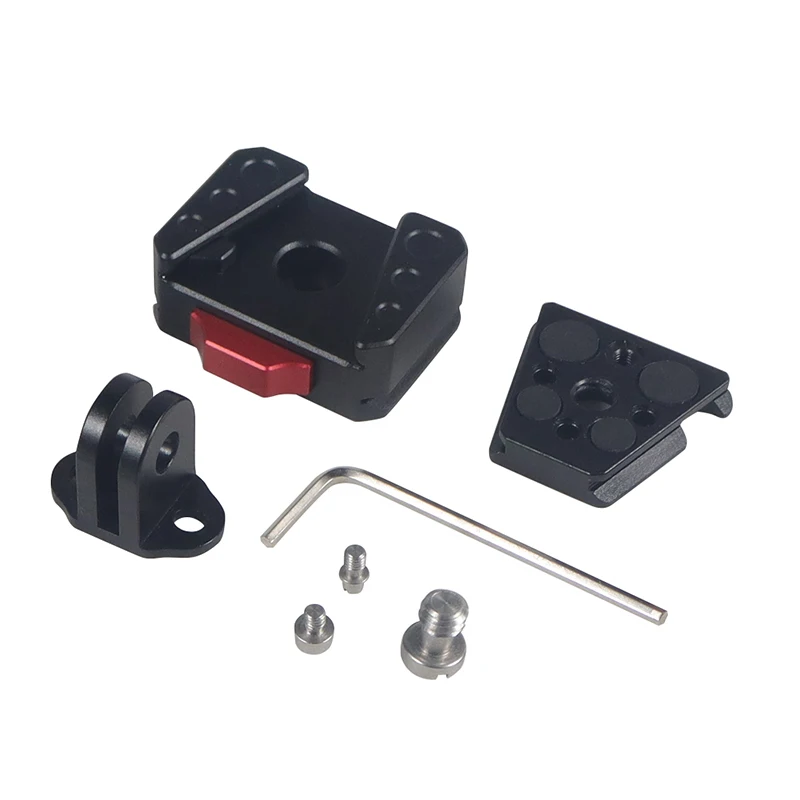 Quick Release Mount Plate Board Anti-Shake Clamp V Port für GoPro 13 Insta 360 DJI OSMO 360 Action Kamera Gimbal Stativ DSLR Käfig – Detail 19