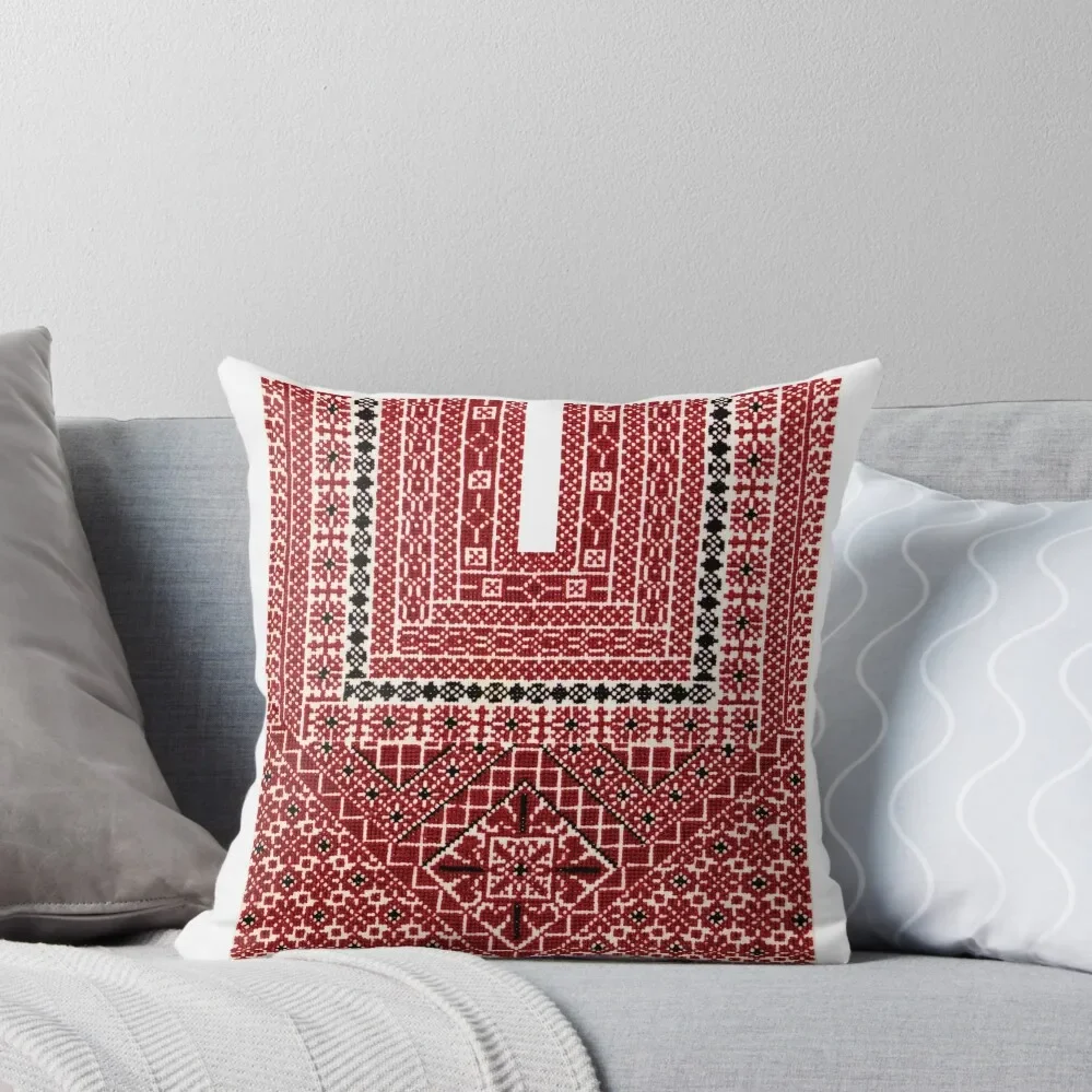 Ramallah Thobe Tatreez Throw Pillow Pillow Cases Plaid Sofa pillow