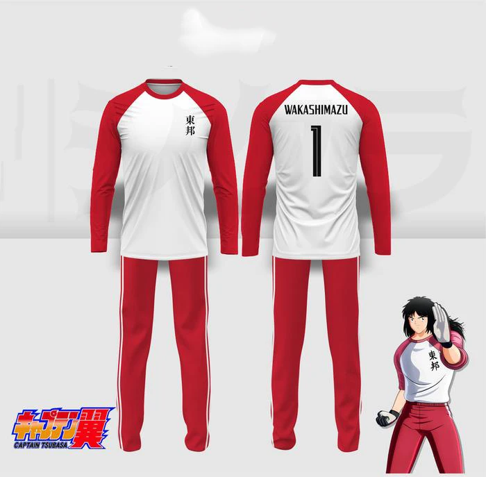 

Аниме Капитан Цубаса Футбольный комплект Джерси 3D Wakashimazu с принтом Спортивная футболка и штаны Комплект Y2k Косплей Детский комплект национальной сборной Японии