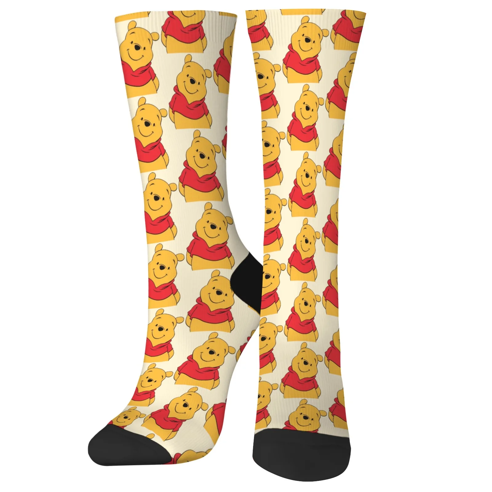 

Novel Winnie the Pooh Compression Socks Harajuku Trend Street Hip-Hop Funny Print Nostalgic Fashion Breathable Socks Happy Gift