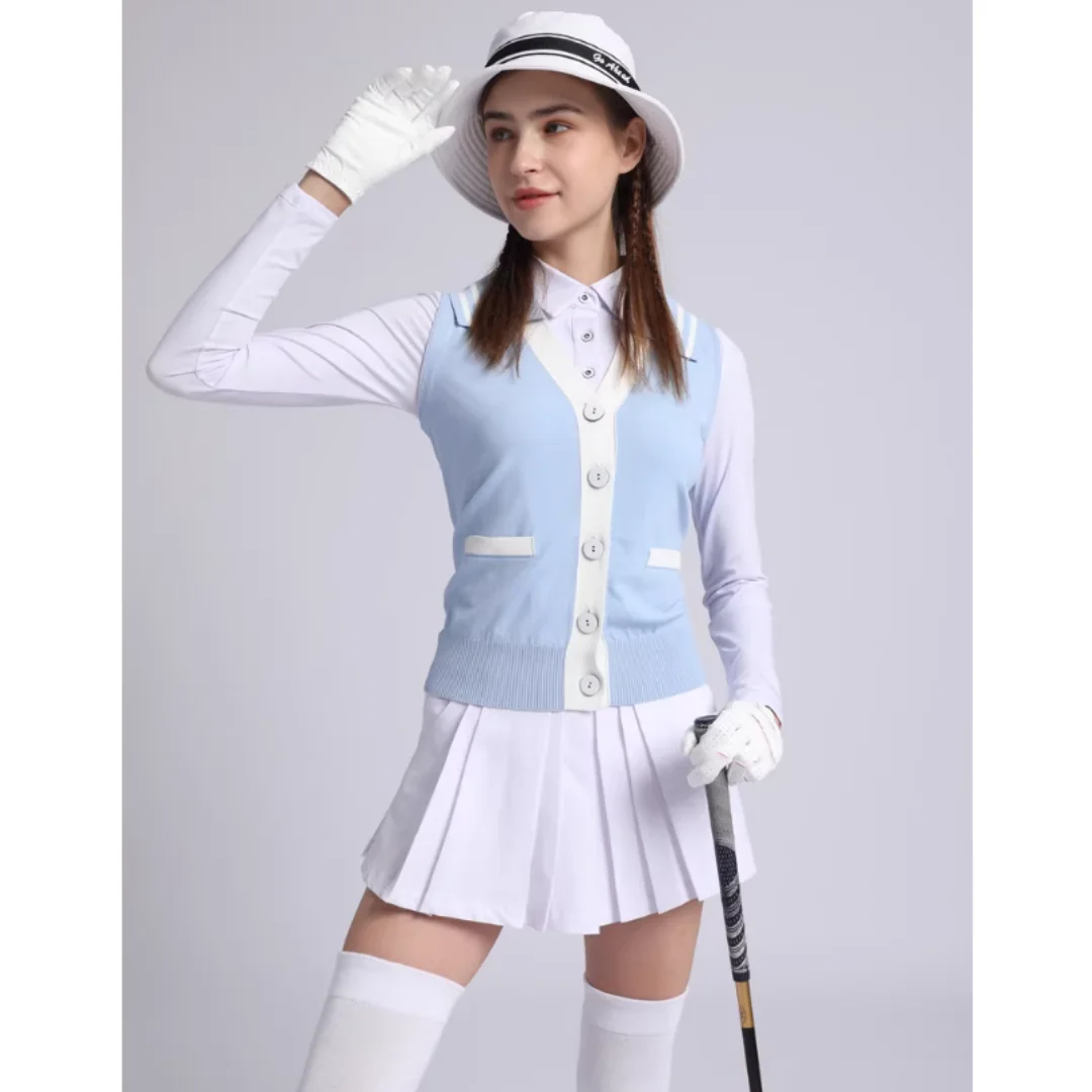 SG Golf Clothing Women\'s Set Autumn/Winter Long Sleeve Thin Knitted Slimming Vest Vest Outdoor Sports Leisure Fashion