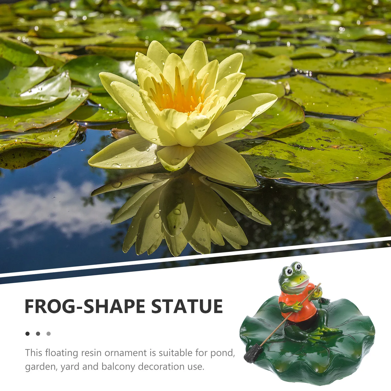 Floating Frog Statue Resin Garden Ornament for Pond Lawn Water Feature Decoration – Lightweight Realistic Design