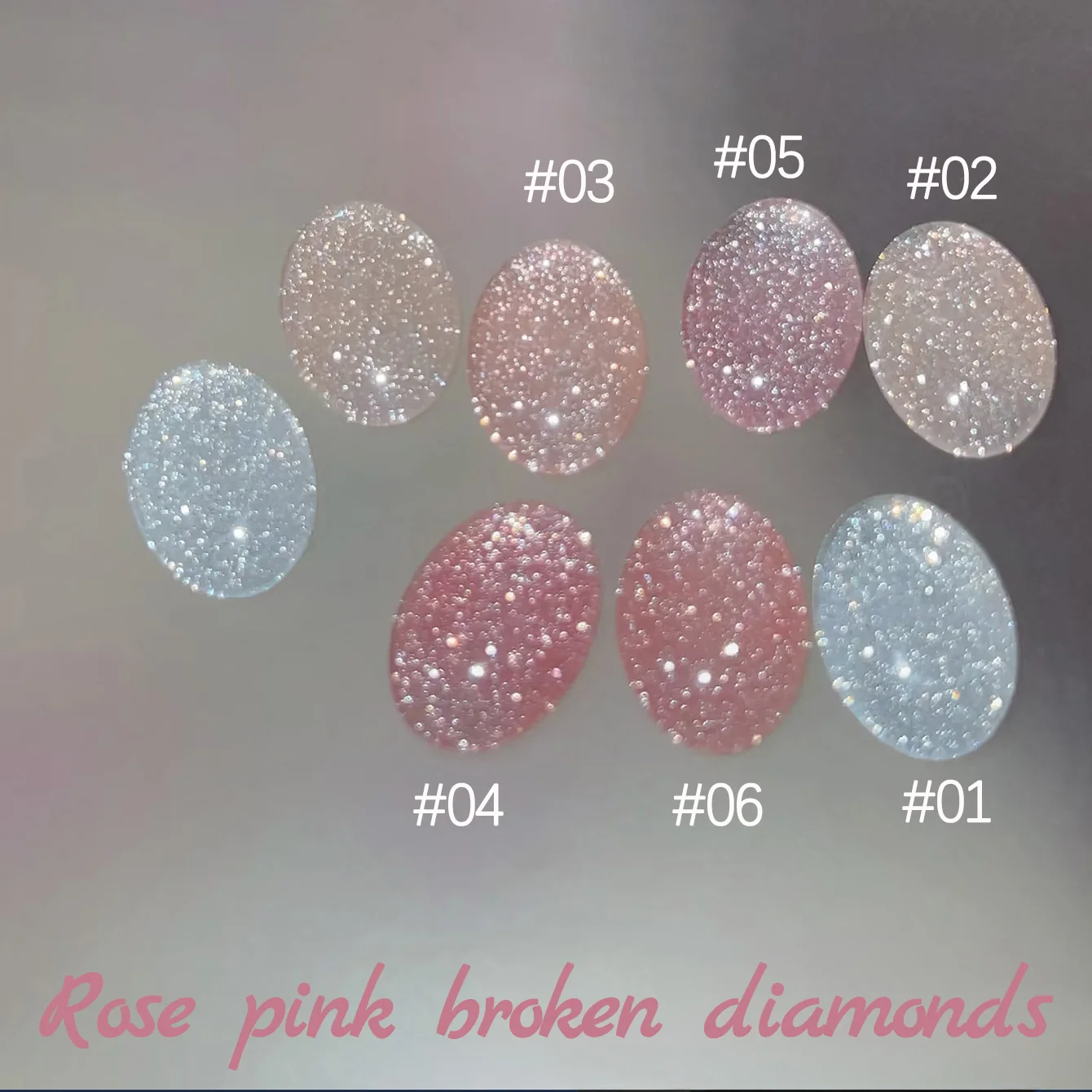1-6pcs TC 2025 New Pink Naked Rose Crushed Diamond Gel Nail Polish Sparkling Explosion Flash Crystal Nail Art Shop Special
