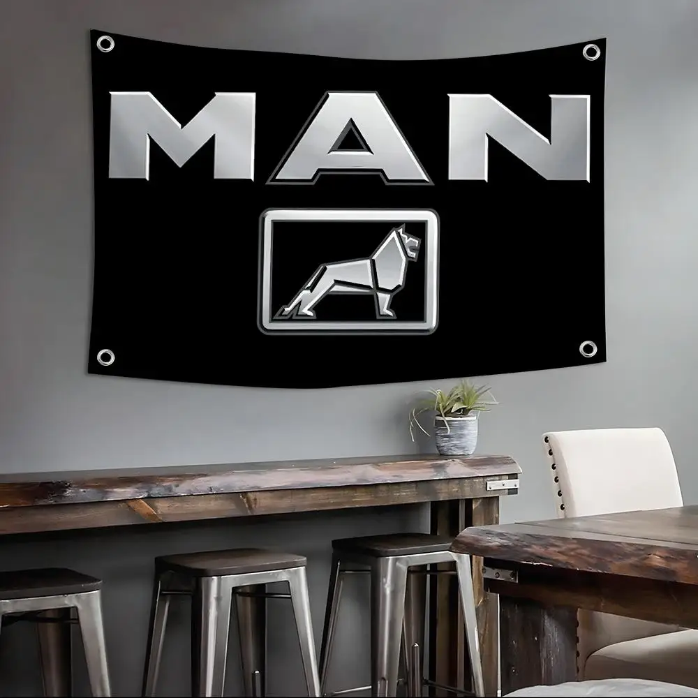Cool M-MansS Truck Flags Wall Art Backdrop: Camping Outdoor Garden Bedroom Party Decor Family Gifts