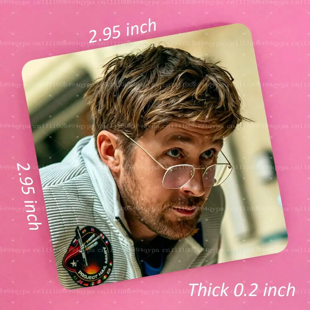 R-Ryan Gosling PHM P-Project Hail Mary Square Fridge Magnet Magnetic Sticker, Kitchen Refrigerator Decor Travel Souvenir Gift