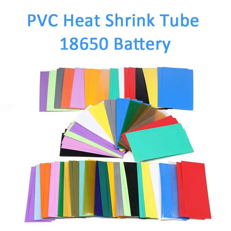 100pcs PVC Heat Shrink Tube 18650 Lipo Battery Wrap Precut Insulated Film Cover Lipo Battery Sleeve Casing