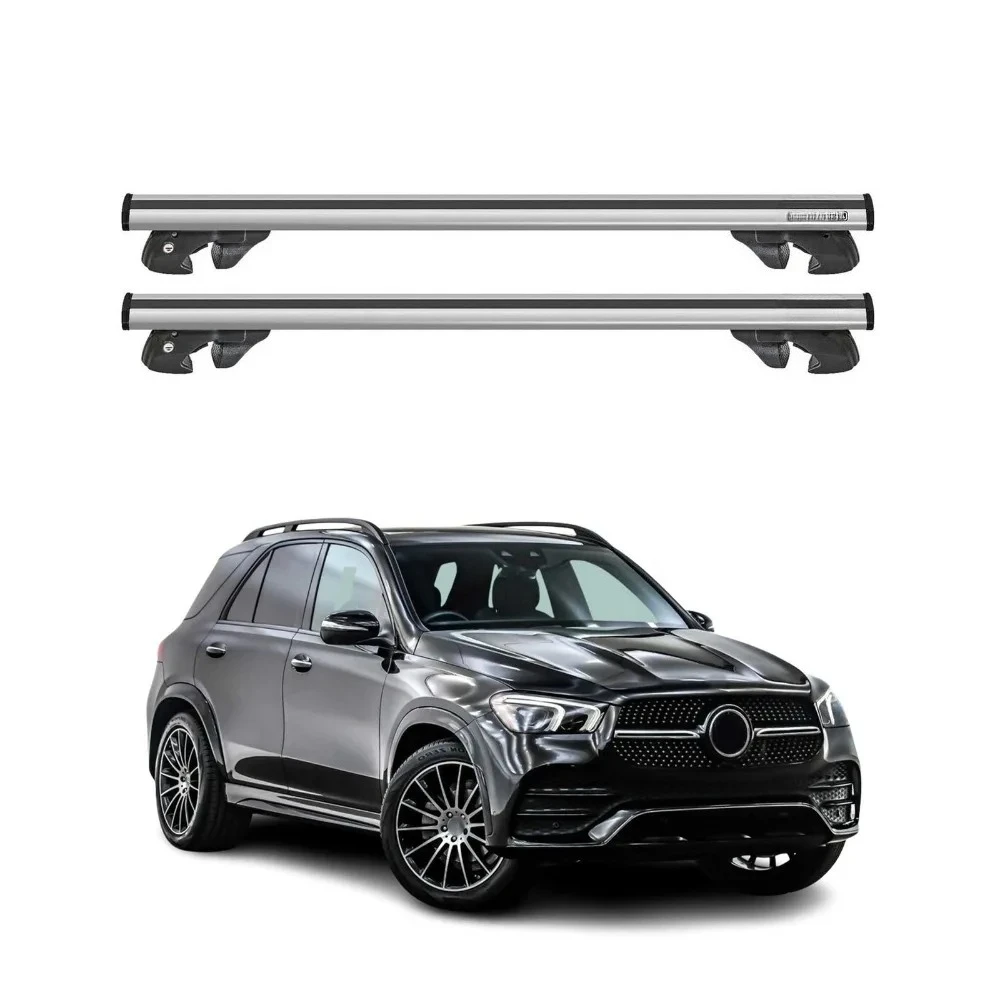Alu Roof Cross Bars for Mercedes GLE Class W167 2020-2026 Gray 2pcs