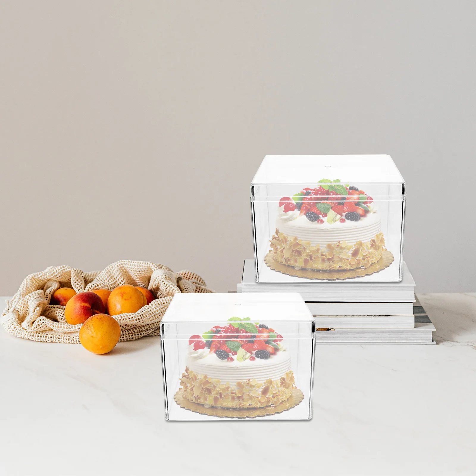

6Pcs Clear Tiramisu Boxes Portable Square Containers Healthy Safe Durable Storage for Desserts Bakery Use Cake Box