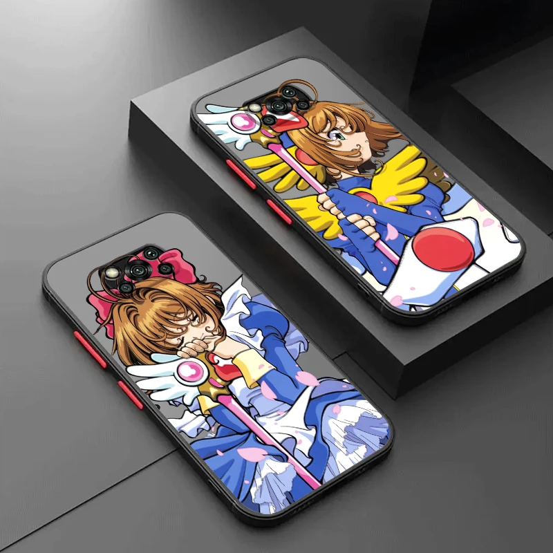 C-Card C-Captor Anime S-Sakura Cute Frosted Translucent For Xiaomi Mi Poco X5 X4 X3 M6 M5S M5 M4 M3 F5 F4 F3 GT Pro 5G Soft