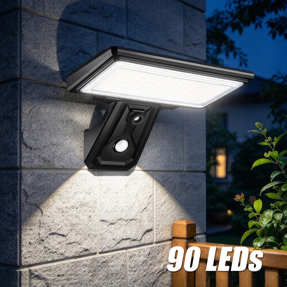 IP65 Waterproof Solar LED Wall Light Outdoor PIR Motion Sensor Security Flood Lighting Porch Courtyard Garden Lamp Easy Install