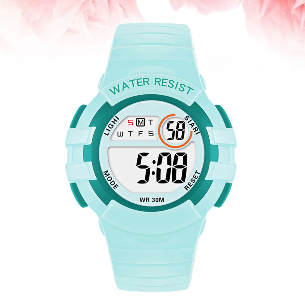 Orologio per bambini Orologio da polso da 50 m Orologio da polso digitale luminoso per bambini in Tpu per ragazzi e ragazze Azzurro