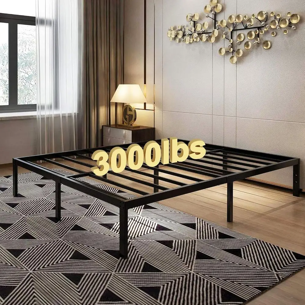 

14 Full Platform Bed Frame - Easy Assembly, 3000lbs Steel Slat Support, No Box Spring Needed