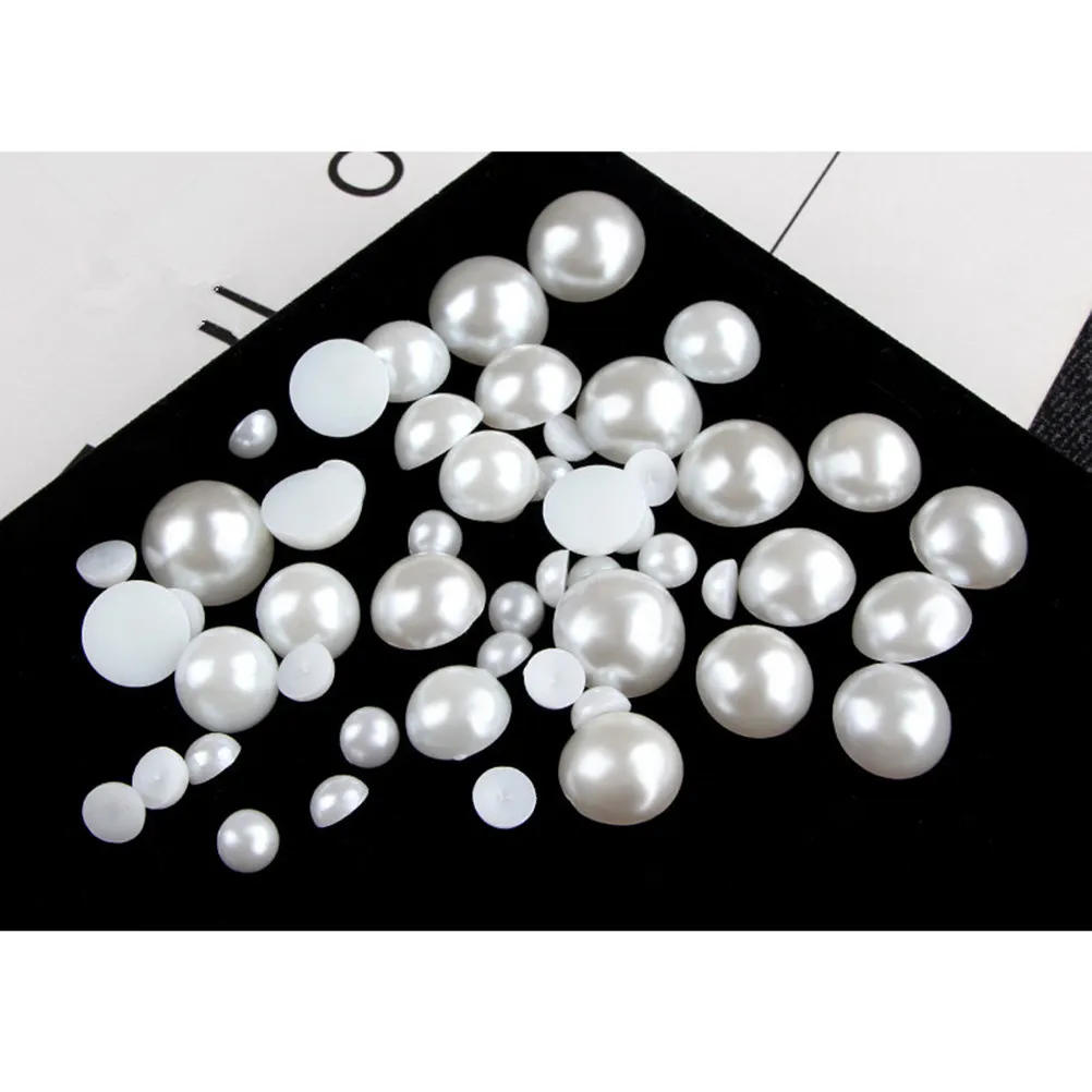 

5600pcs Round For Nail Art Craft Supplies White Plastic Diy Kit Plastic Pearl Pearl Scatter Beads Diy Beads Kit
