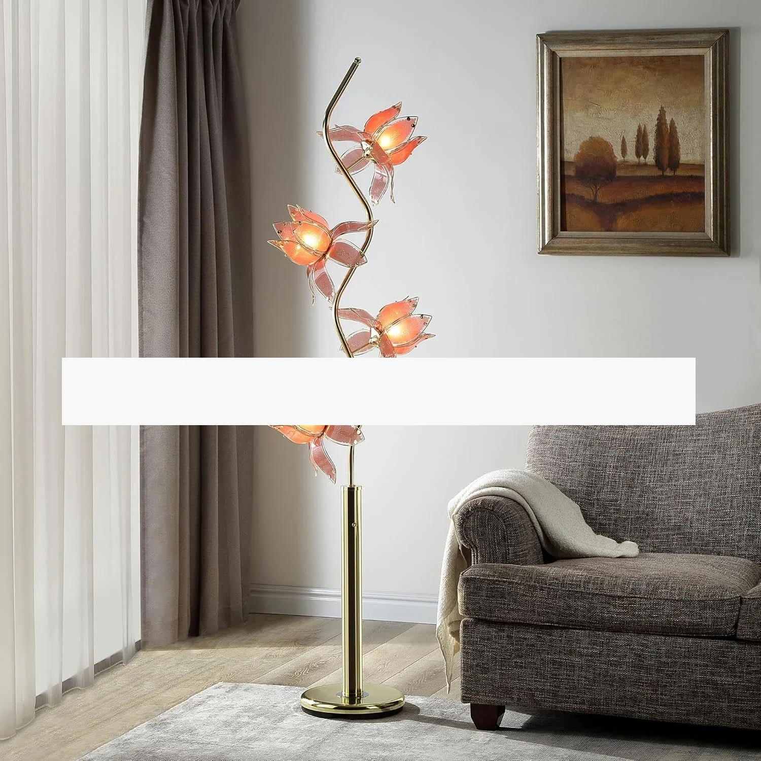 Lotus  lamp floor lamp glass flower living room bedroom lamp