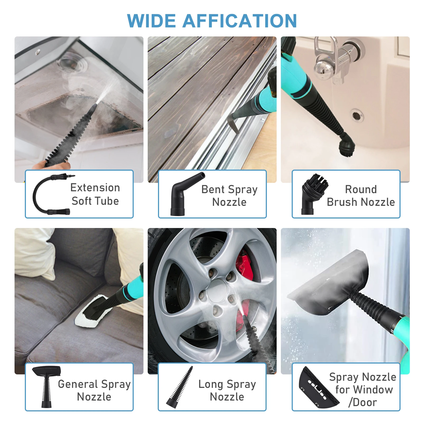 1050W Handheld Steam Cleaner Portable High Temperature Pressurized Steam Cleaning Machine with 9PCS Accessory for Kitchen