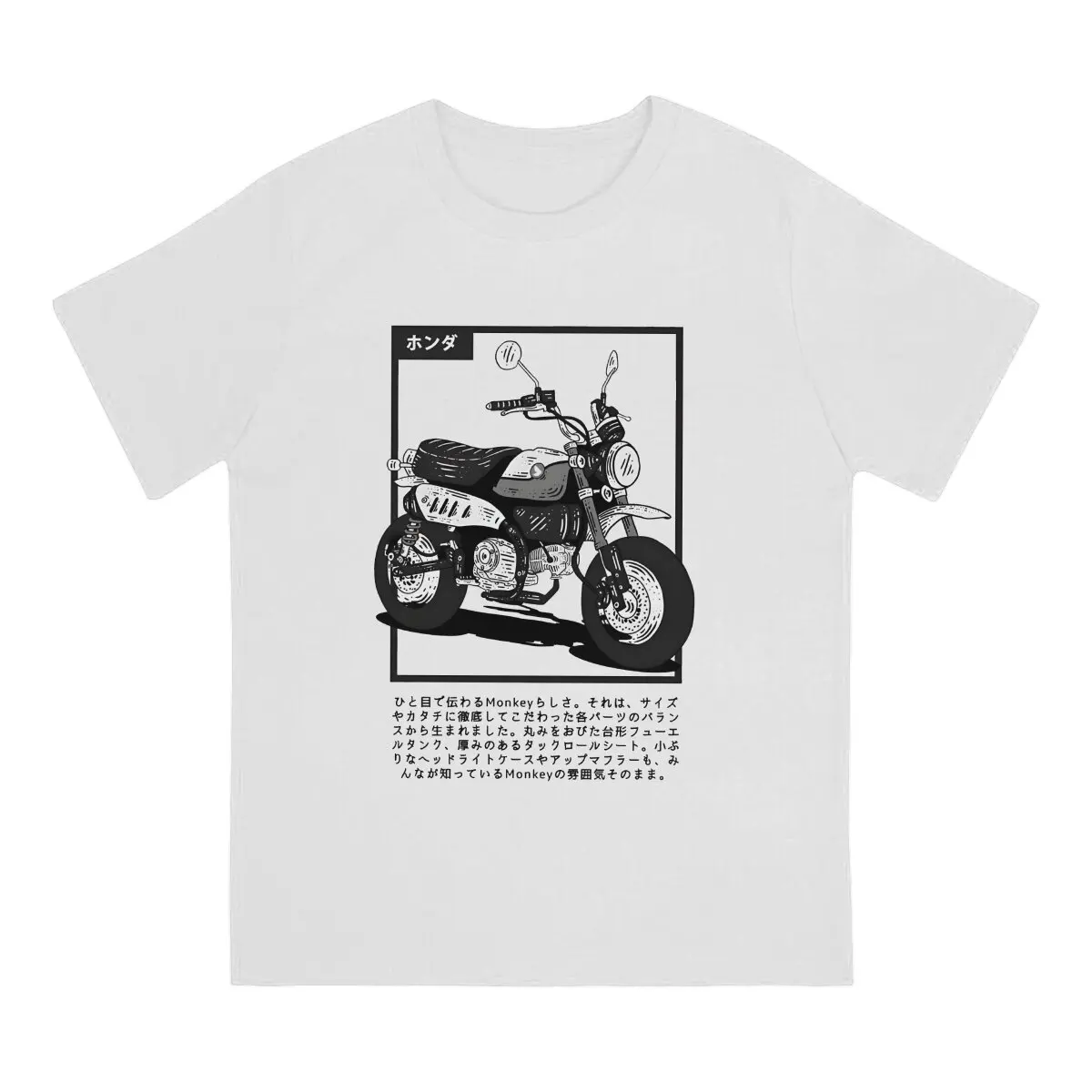 Men\'s Monkey Japan T Shirt H-Hondda Pure Cotton Clothing Vintage Short Sleeve Crew Neck Tees Summer T-Shirts