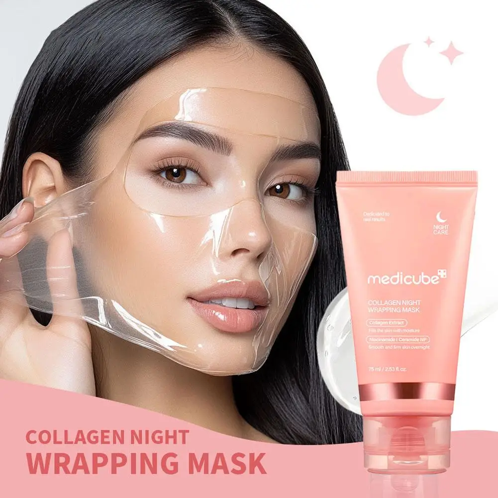 

Collagen Overnight Wrapping Peel Off Facial Mask, Korean Collagen Night Wrapping Mask Deeply Hydrates Night Care Mask Cream 75ml