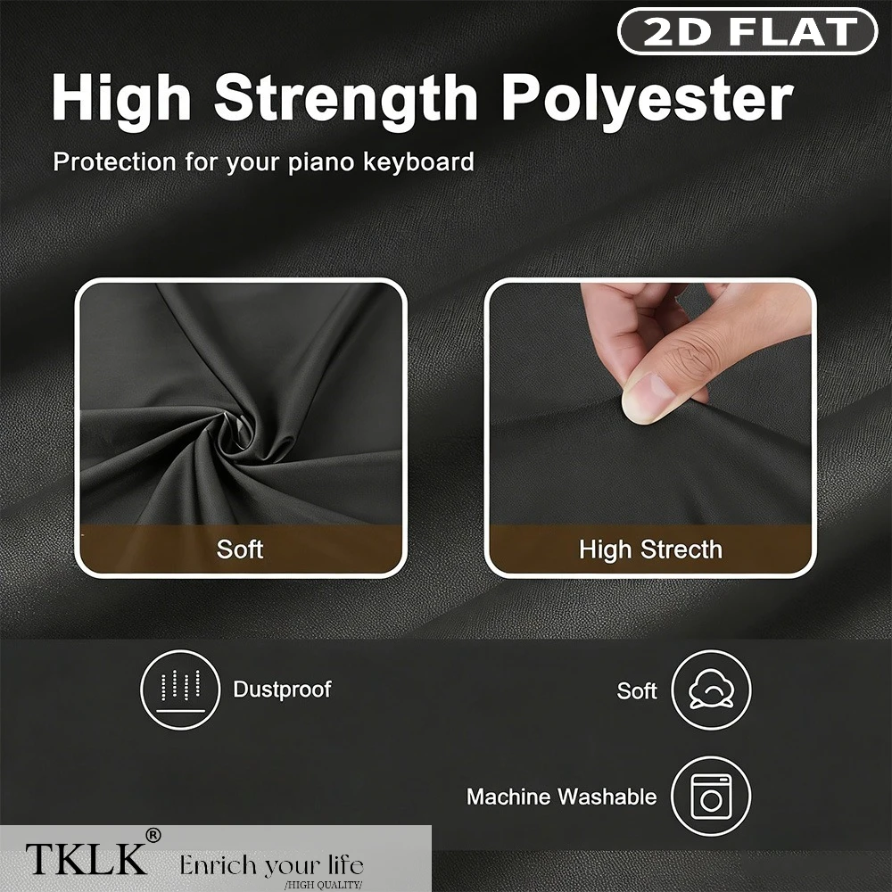 1pc Personalized 61/88 Keys Piano Keyboard Dust Cover Party Packs, Dirtproof Stretchy Digital Piano Protector, Washable Cover - view 5