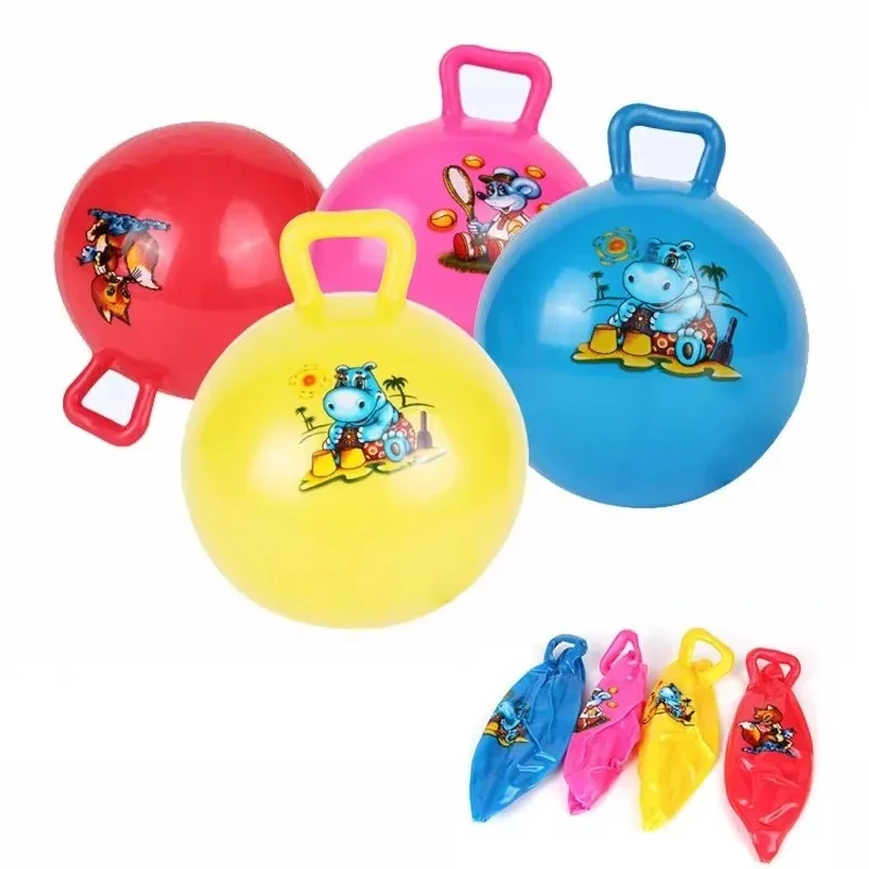 Bouncyhopper Inflatable Handle Horse Bouncing Toy Fun Stress Relief Gift Cartoon Bouncing Ball Beach Swimming Pool Toys