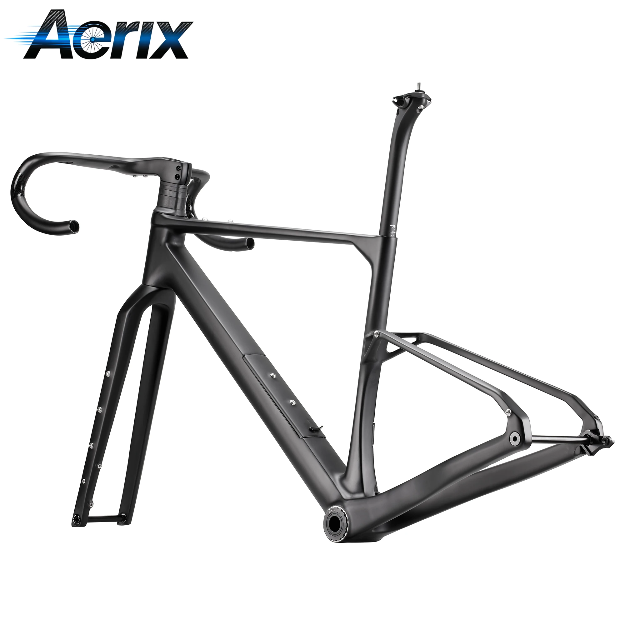 

2026 New T1000 UDH Full Carbon Gravel Frameset Flat Mount Disc 142x12mm Thru Axle 700x50C Max Tire T47 BB Cyclecross Bike Frame