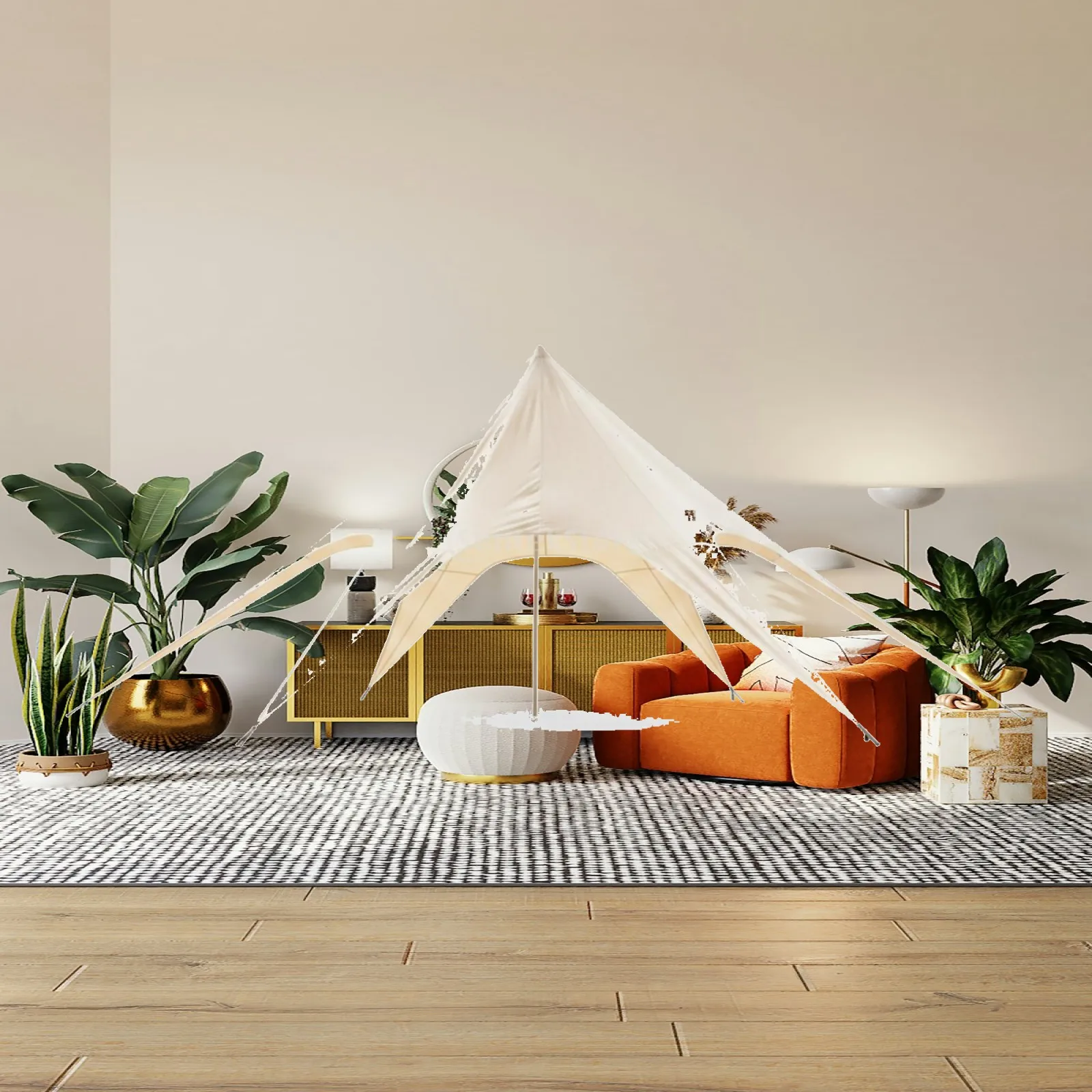 Thick 600D Oxford Outdoor Sun Shade Tent High Clearance Canopy for Backyard Camping Trips Outdoor Events