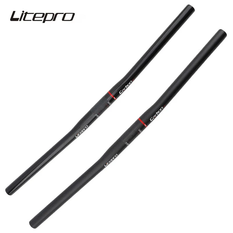 Litepro Folding Bike Horizontal Handle Bar Carbon Fibre 25.4x540mm One-shaped Straight Handle Bar 580mm For Brompton Bicycle