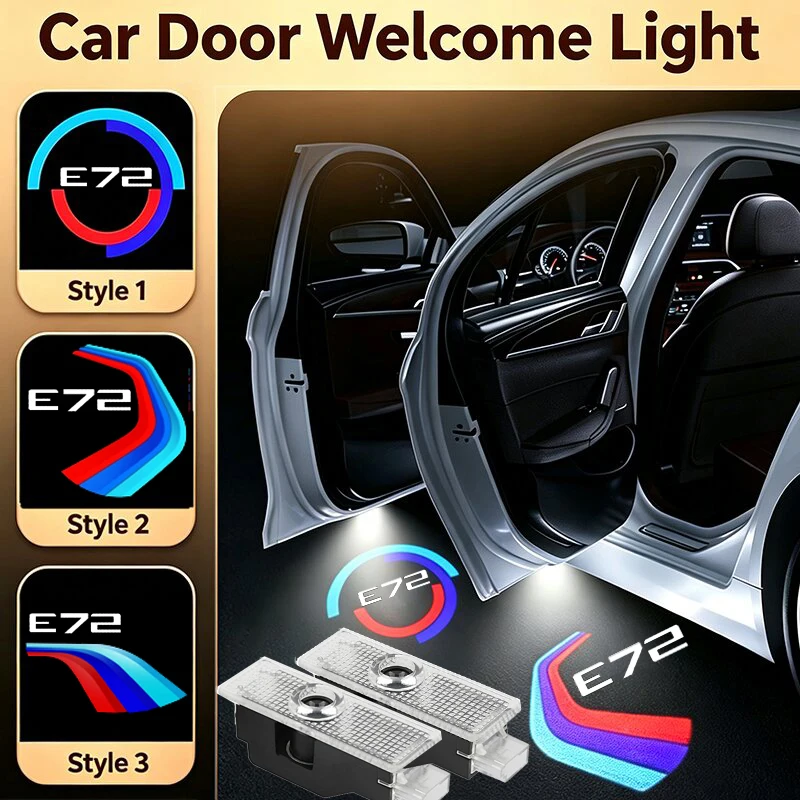 2PCS LED Car Door Welcome Lights for BMW X6 E72 2009-2011 Projector Courtesy Ghost Shadow Lamp Auto Emblem Interior Accessories