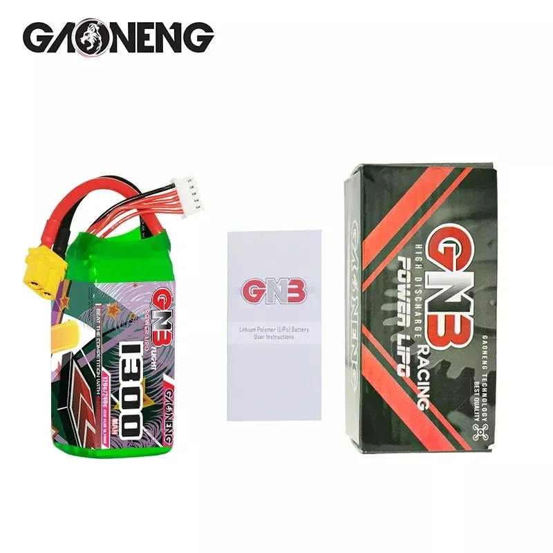 Bateria GAONENG-GNB LiPo, 1300mAh, 120C, 4S, 14.8V, 6S, 22.2V, com Ficha XT60, Peso Leve, Novo Modelo, Alta Taxa C para Zangão RC FPV