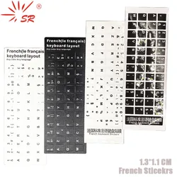 SR French Matte Smooth Clear 10 Stickers Protective Film Layout Button Letters For Macbook Computer Laptop Accessorie Keyboard